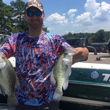 David Bright (7-28-19 High Rock Lake) Pulling crankbaits and jigging brush piles