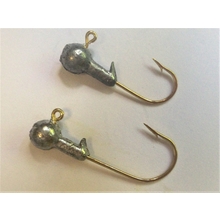 Round Jigheads, Unpainted, gold hook 