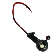 Round Jigheads with Red Sickle Hooks, Painted