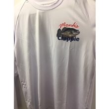 Monk's Crappie UPF 50 long sleeve fishing shirt